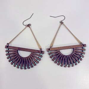Wooden dangle earrings